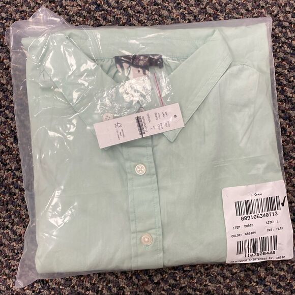 J. Crew Puff-sleeve cotton poplin mini shirtdress Item BA918* - Picture 2 of 5